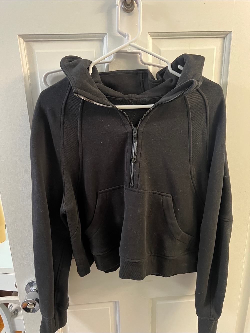 Lulu Black Half-Zip Hooded Women's Sweater